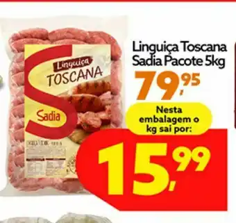 Raiz Superatacado Linguiça toscana sadia 5 kg oferta