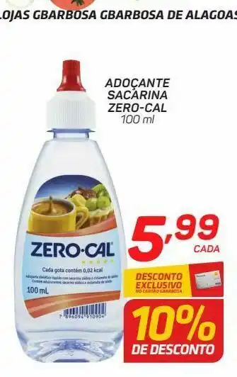 GBarbosa Adoçante zero cal 100 ml oferta