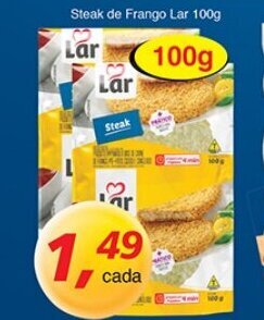 Supermercados Guanabara Steak de Frango Lar 100g oferta