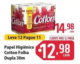 Sj Supermercados Papel Higiénico Cotton Folha Dupla 30m oferta