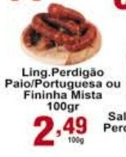 Rossi Supermercado Ling. Perdigao Paio/ Portuguesa ou Fininha Mista 100g oferta