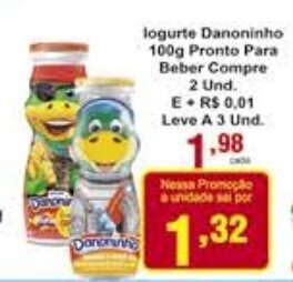 Rossi Supermercado Iogurte Danoninho 100g Pronto p/Beber Compre 2 und. oferta