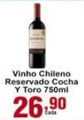 Rossi Supermercado Vinho Chileno Reservado Cocha Y Toro 750ml oferta