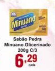 Rossi Supermercado Sabao Pedra Minuano Glicerinado 200g c/3 oferta