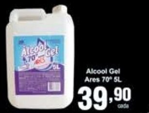 Rossi Supermercado Alcool Gel Ares 70 5L oferta