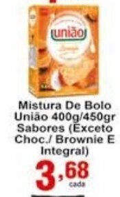 Rossi Supermercado Mistura de Bolo Uniao 400g/450g Sabores oferta