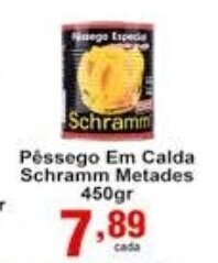 Rossi Supermercado Pessego em Calda Schramm Metades 450g oferta