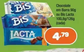 Chocolates em barra 90 gr