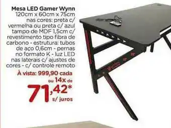 Carrefour Mesa Led Gamer Wynn oferta
