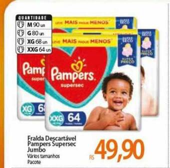Atacadão Fralda Descartável Pampers Supersec Jumbo oferta