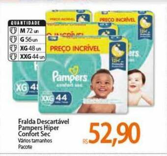 Atacadão Fralda Descartável Pampers Hiper Confort Sec oferta
