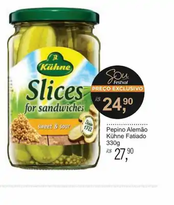Pepino Alemão Kühne Fatiado 330g