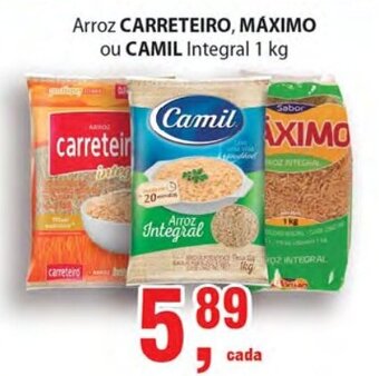Supermercados Mundial Arroz Carreteiro, Maximo ou Camil Integral 1kg oferta