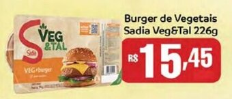 Supermercados Mundial Burger de Vegetais Sadia Veg&Tal 226g oferta