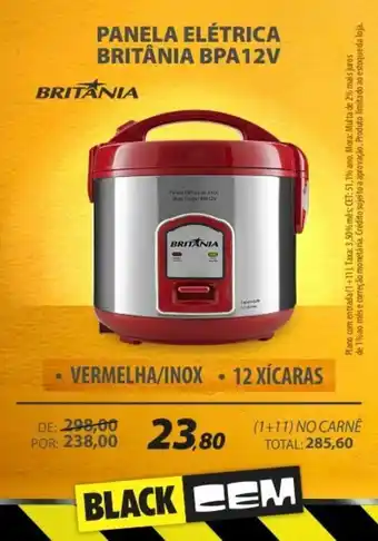 Lojas Cem Panela Eletrica Britania BPA 12v oferta