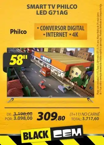 Lojas Cem Smart TV Philco LED G71AG oferta