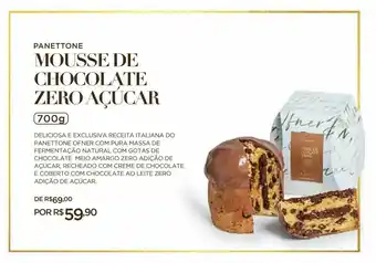 Panettone mousse de chocolate zero açúcar