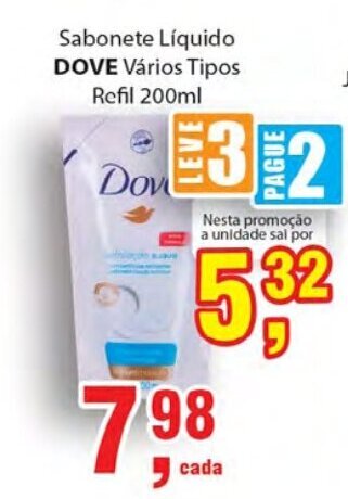 Supermercados Mundial Sabonete Liquido Dove 200ml oferta