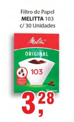 Supermercados Mundial Filtro de Papel Melitta 103 c/30 unids. oferta