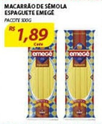 Assaí Atacadista Macarrao de Semola Espaguete Emege 500g oferta