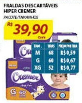 Assaí Atacadista Fraldas Descartaveis Hiper Cremer oferta
