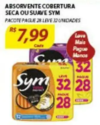 Absorvente Cobertura Seca ou Suave Sym