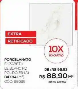 Porcelanato Elizabeth Le Blanc Hd Polido 84x84