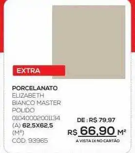 CNR Procelanato Elizabeth Bianco Master Polido 62.5x62.5 oferta
