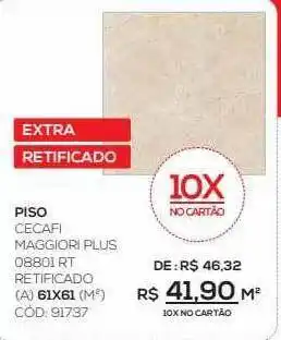 Piso Cecafi Maggiori Plus 08801 Rt Retificado 61x61