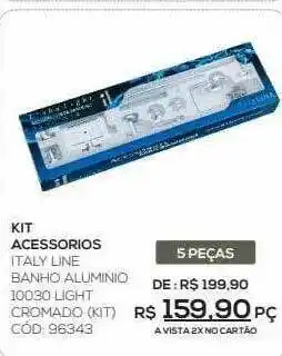Kit Acessorios Italy Line Banho Aluminio