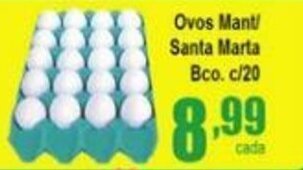 Higa's Supermercado Ovos Mant/ Santa Marta Bco. c/20 oferta