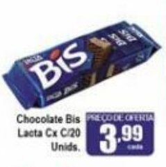 Higa's Supermercado Chocolate Bis Lacta cx c/20 Unids. oferta