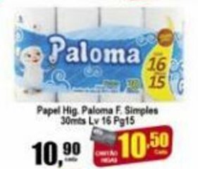 Higa's Supermercado Papel Hig. Paloma F. Simples 30mts Lv 16 Pg 15 oferta