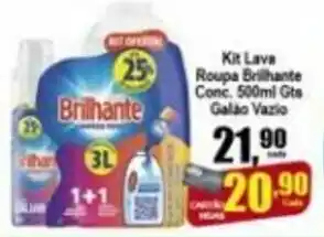 Higa's Supermercado Kit Lava Roupa Brilhante Conc. 500ml Gts Galao Vazio oferta