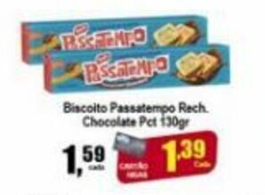 Higa's Supermercado Biscoito Passatempo Rech. Chocolate pct 130g oferta