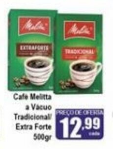 Higa's Supermercado Cafe Melitta a Vacuo Tradicional/ Extra Forte 500g oferta