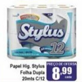 Higa's Supermercado Papel Hig. Stylus Folha Dupla 20mts c/12 oferta
