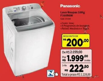 Deltasul Panasonic Lava Roupas 16kg oferta