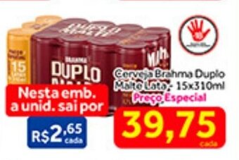 Shibata Supermercados Cerveja Brahma Duplo Malte Lata 15x310ml oferta