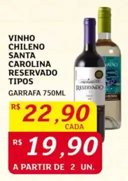 Assaí Atacadista Vinho chileno santa carolina reservado tipos garrafa oferta