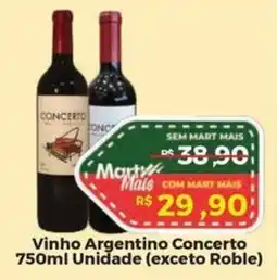 Mart Minas Vinho Argentino Concerto Unidade oferta