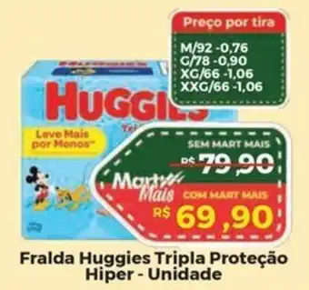 Mart Minas Fralda Huggies Tripla Proteção Hiper - Unidade oferta