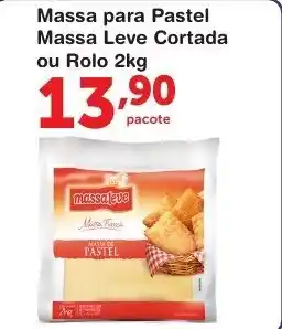 Roldão Massa para Pastel Massa Leve Cortada ou Rolo 2kg oferta