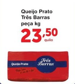 Roldão Queijo Prato Tres Barras peca 1kg oferta