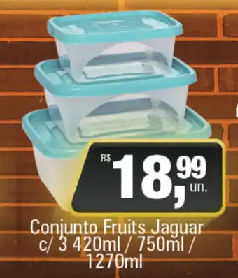 Conjunto Fruits Jaguar c/ 3 420ml/ 750ml/ 1270ml