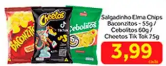Salgadinho Elma Chips Baconzitos 55g/ Cebolitos 60g/ cheetos Tik Tok 75g