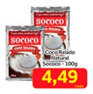 Shibata Supermercados Coco Ralado Natural Sococo 100g oferta
