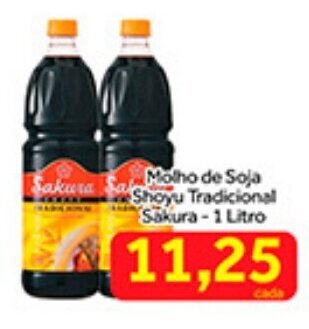 Shibata Supermercados Molho de Soja Shoyu Tradicional Sakura 1L oferta