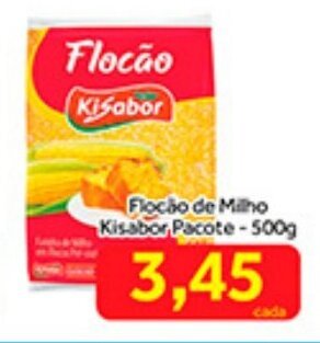 Shibata Supermercados Flocao de Milho Kisabor pacote 500g oferta