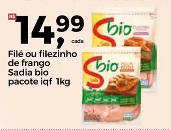 Frangolândia File ou Filezinho de Frango Sadia bio pacote iqf 1kg oferta